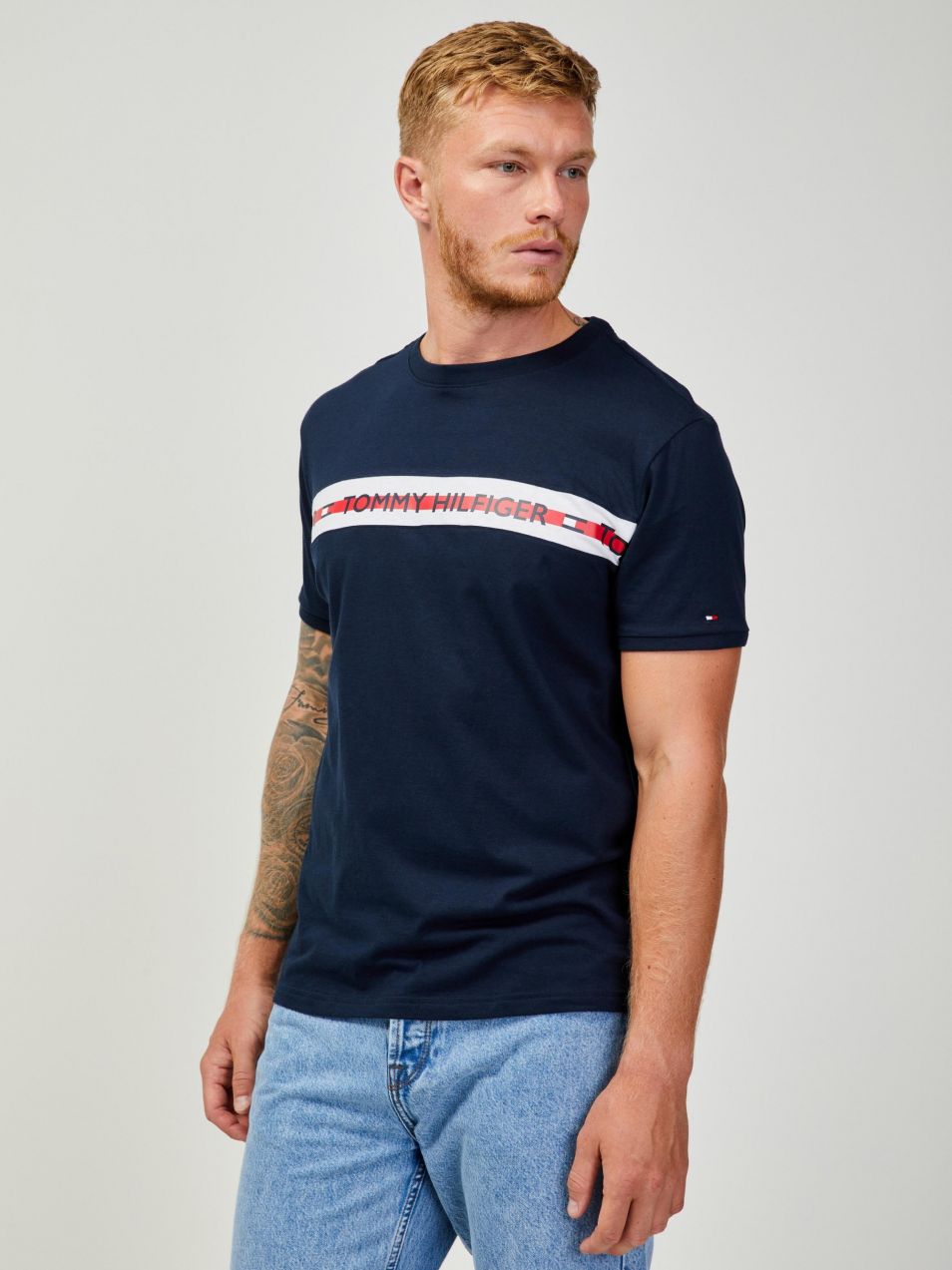 Tommy Hilfiger modré tričko CN SS Tee Logo