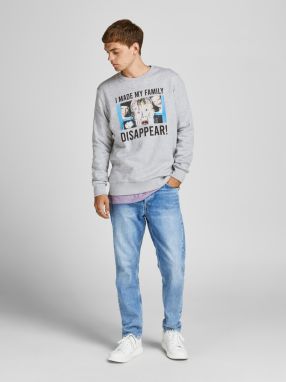 Svetlošedá žíhaná vianočná mikina Jack & Jones Home Alone