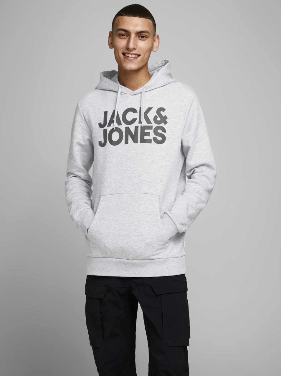 Šedá žíhaná mikina Jack & Jones Corp