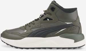 Puma X-Ray Speed Tmavo zelené členkové kožené zateplené tenisky
