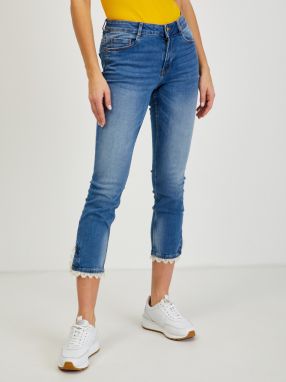 Modré skrátené slim fit rifle ORSAY
