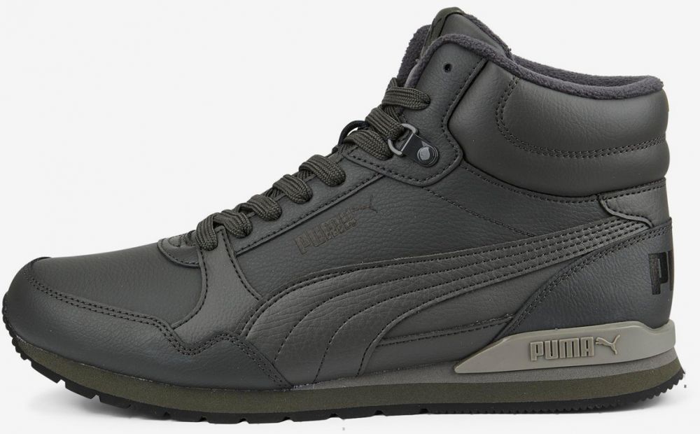 Tmavosivé kožené členkové tenisky Puma ST Runner v3