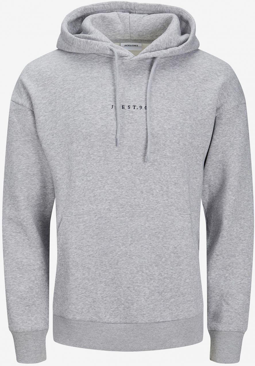 Mikiny s kapucou pre mužov Jack & Jones - svetlosivá