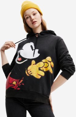 Čierna dámska mikina s kapucňou Desigual Mickey Vintage