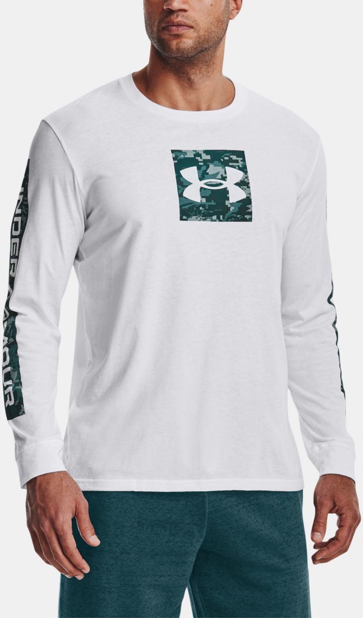 Tričká s dlhým rukávom pre mužov Under Armour - biela