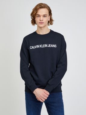 Mikiny bez kapuce pre mužov Calvin Klein Jeans - čierna