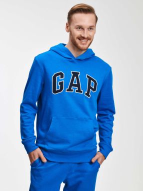 Modrá pánska mikina s logom GAP a kapucňou