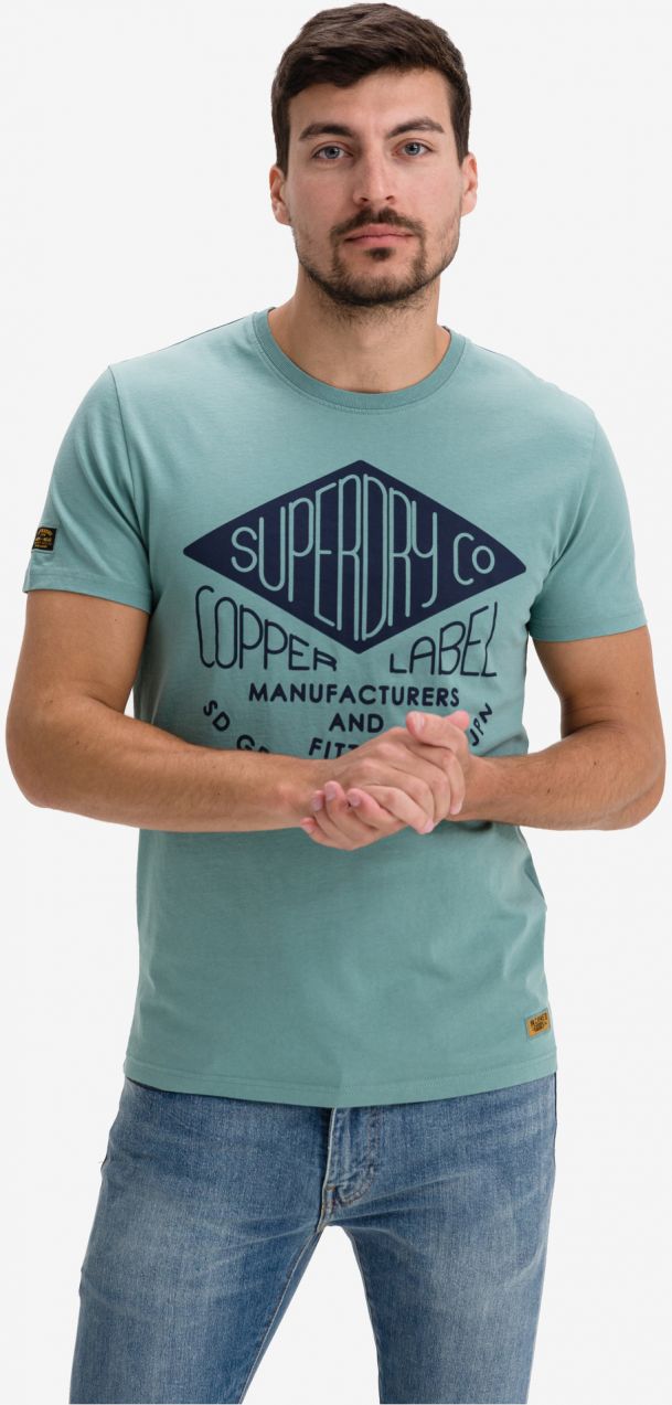 Tričká s krátkym rukávom pre mužov Superdry - zelená