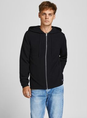 Čierna basic mikina s kapucou Jack & Jones Hill Knit