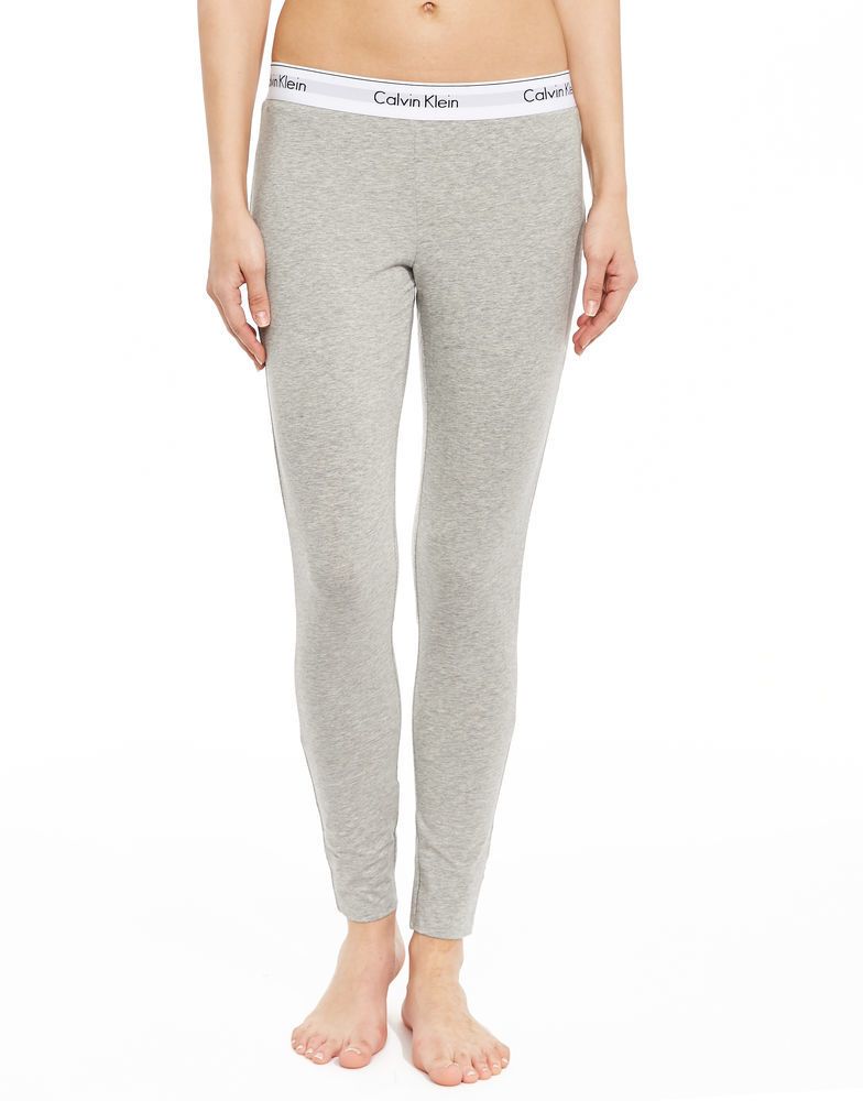 Calvin Klein sivé nohavice Legging Pant s bielou širokou gumou