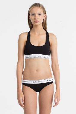 Calvin Klein čierne nohavičky s bielou širokou gumou Bikini Slip galéria
