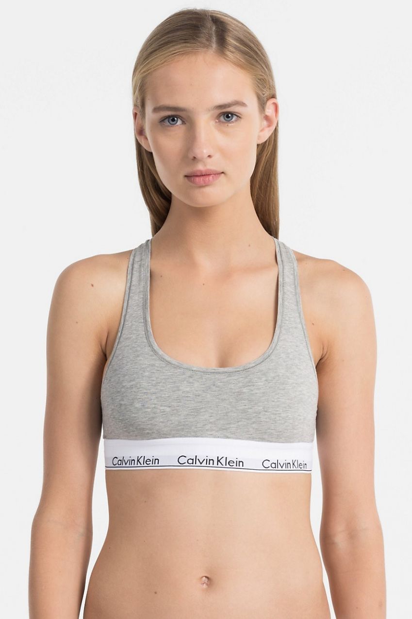 Calvin Klein sivá športová podprsenka Bralette