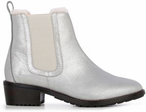 Emu Australia strieborné kožené topánky na podpätku Ellin Metallic Silver
