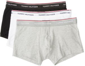Súprava troch bokových boxeriek v čiernej, sivej a bielej farbe Tommy Hilfiger