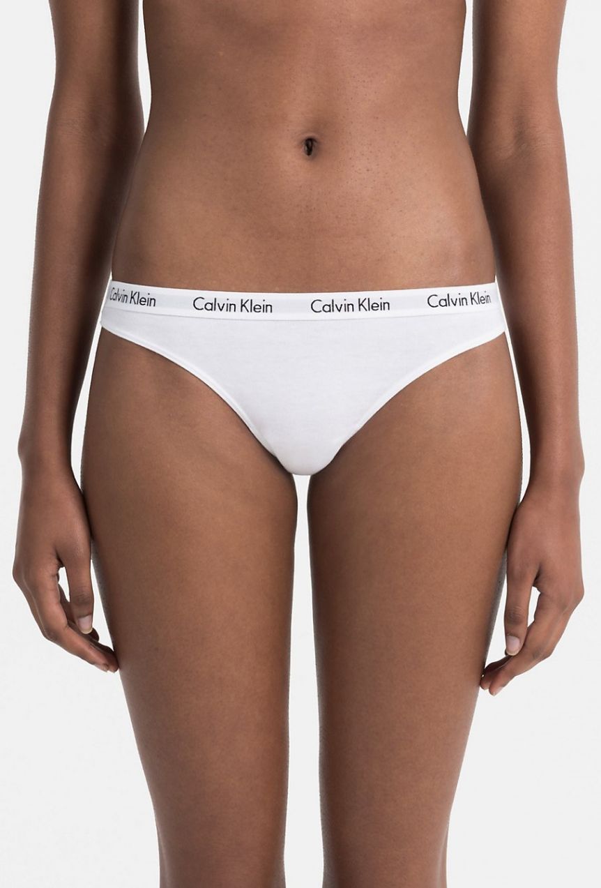 Calvin Klein biele tangá s bielou gumou Thong Strings