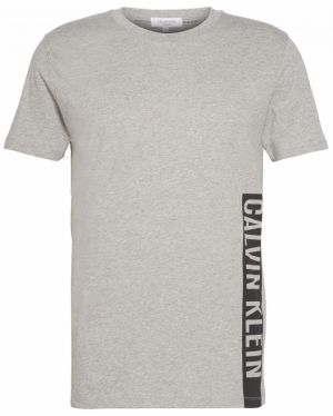 Calvin Klein sivé pánske tričko Relaxed Crew Tee