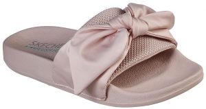 Skechers púdrové šľapky Pop Ups s mašľou