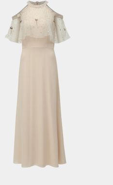 Svetloružové maxišaty s volánom Dorothy Perkins