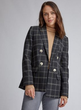 Čierne kockované sako Dorothy Perkins