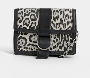 Čierno-sivá crossbody kabelka s leopardím vzorom Dorothy Perkins
