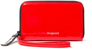 Desigual červená lesklá peňaženka Mone Forever Young Mini Zip