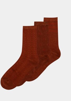 Sada troch párov hnedých ponožiek ONLY Abarna galéria