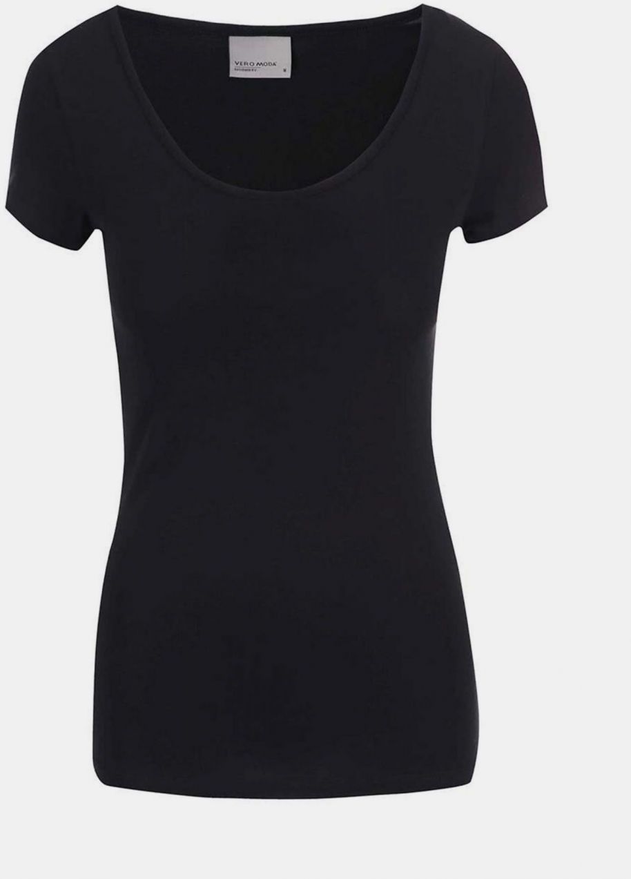 Čierne basic tričko s okrúhlym výstrihom VERO MODA Maxi My