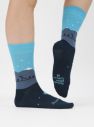 Tmavomodré unisex ponožky so vzorom Fusakle Štrbské pleso galéria