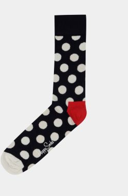 Tmavomodré unisex ponožky s bielymi bodkami Happy Socks Big Dots