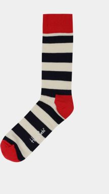 Pruhované ponožky v červenej, bielej a čiernej farbe Happy Socks Stripe