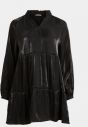 Čierne voľné lesklé šaty VILA galéria