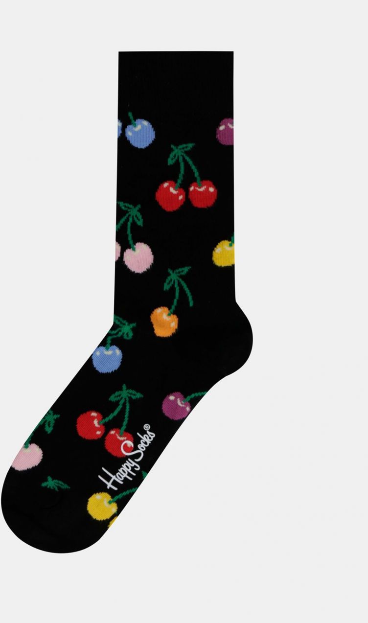 Čierne vzorované ponožky Happy Socks Cherry