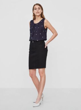 Čierna rifľová sukňa VERO MODA Hot galéria