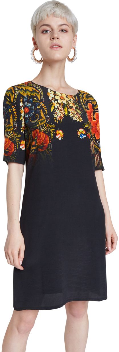 Desigual čierne šaty Vest Butterflower