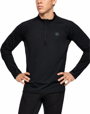 Tričko Under Armour Rush Run Coldgear Half Zip-Blk