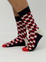 Červeno-bielo-modré unisex vzorované ponožky Happy Socks Filled Optic galéria