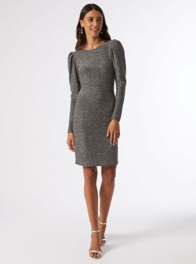 Trblietavé šaty v striebornej farbe Dorothy Perkins