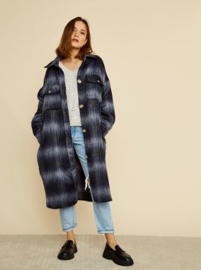 Tmavomodrý ľahký oversize kabát ONLY