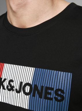 Čierne tričko s potlačou Jack & Jones galéria