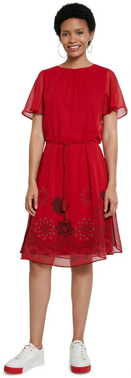 Desigual červené šaty Vest Tampa