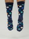 Modré unisex ponožky s farebnými bodkami Happy Socks Big Dots galéria