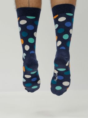 Modré unisex ponožky s farebnými bodkami Happy Socks Big Dots galéria