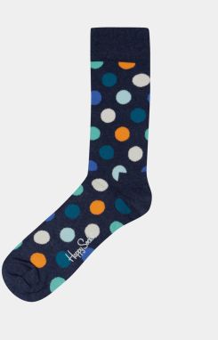 Modré unisex ponožky s farebnými bodkami Happy Socks Big Dots