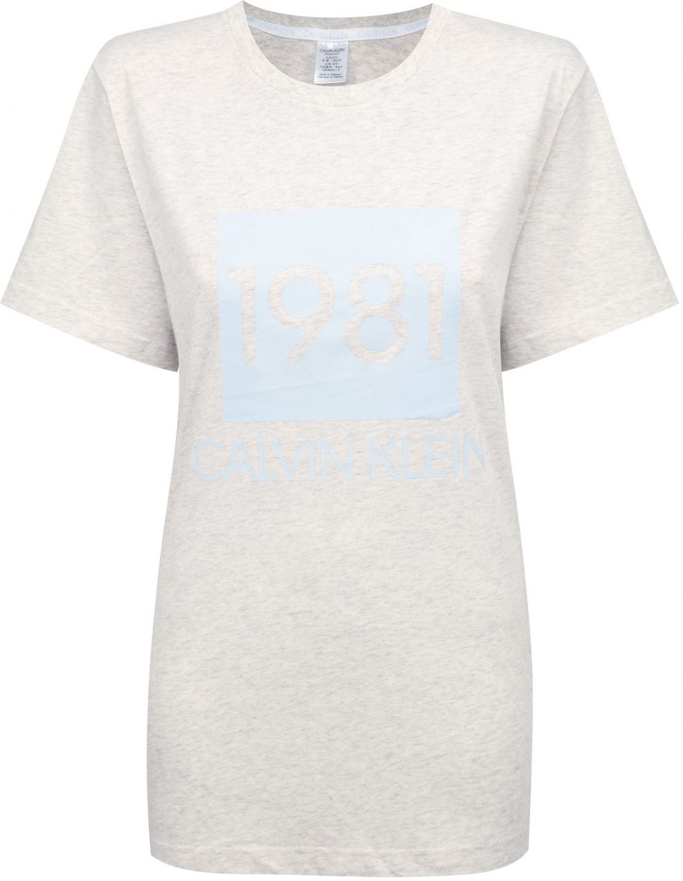Calvin Klein sivé dámske tričko S/S Crew Neck s logom