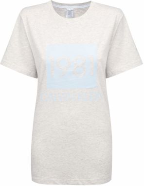 Calvin Klein sivé dámske tričko S/S Crew Neck s logom