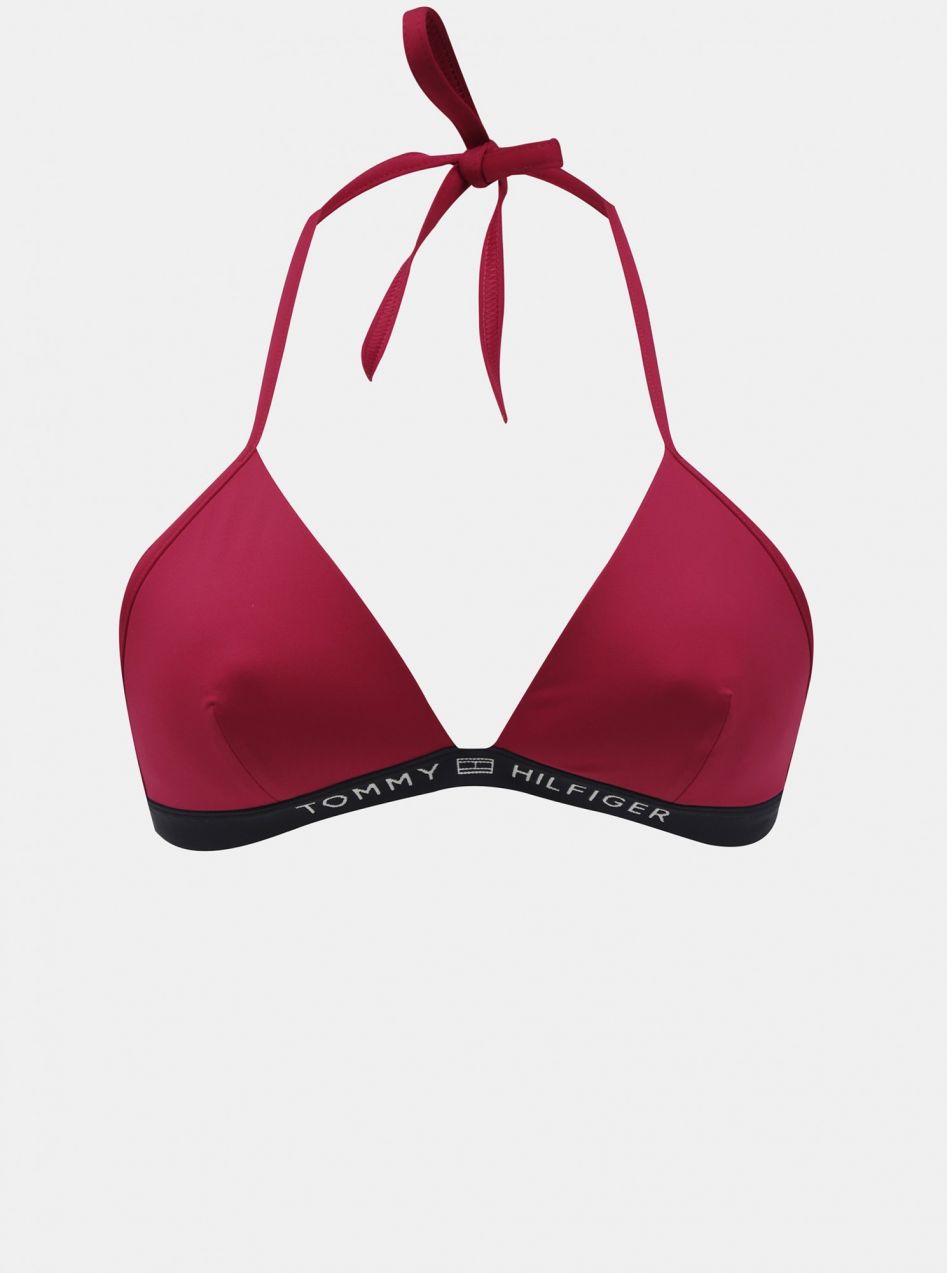 Tommy Hilfiger fuchsiové horný diel plaviek Triangle Fixed