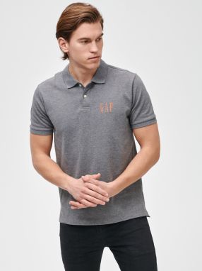 GAP sivé pánske polo tričko Logo pique galéria