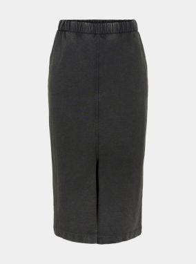 Čierna púzdrová midi sukňa s rozparkom Pieces Gahoa