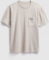 GAP sivé pánske tričko Logo pocket t-shirt galéria