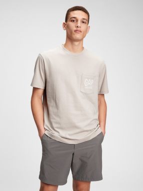 GAP sivé pánske tričko Logo pocket t-shirt